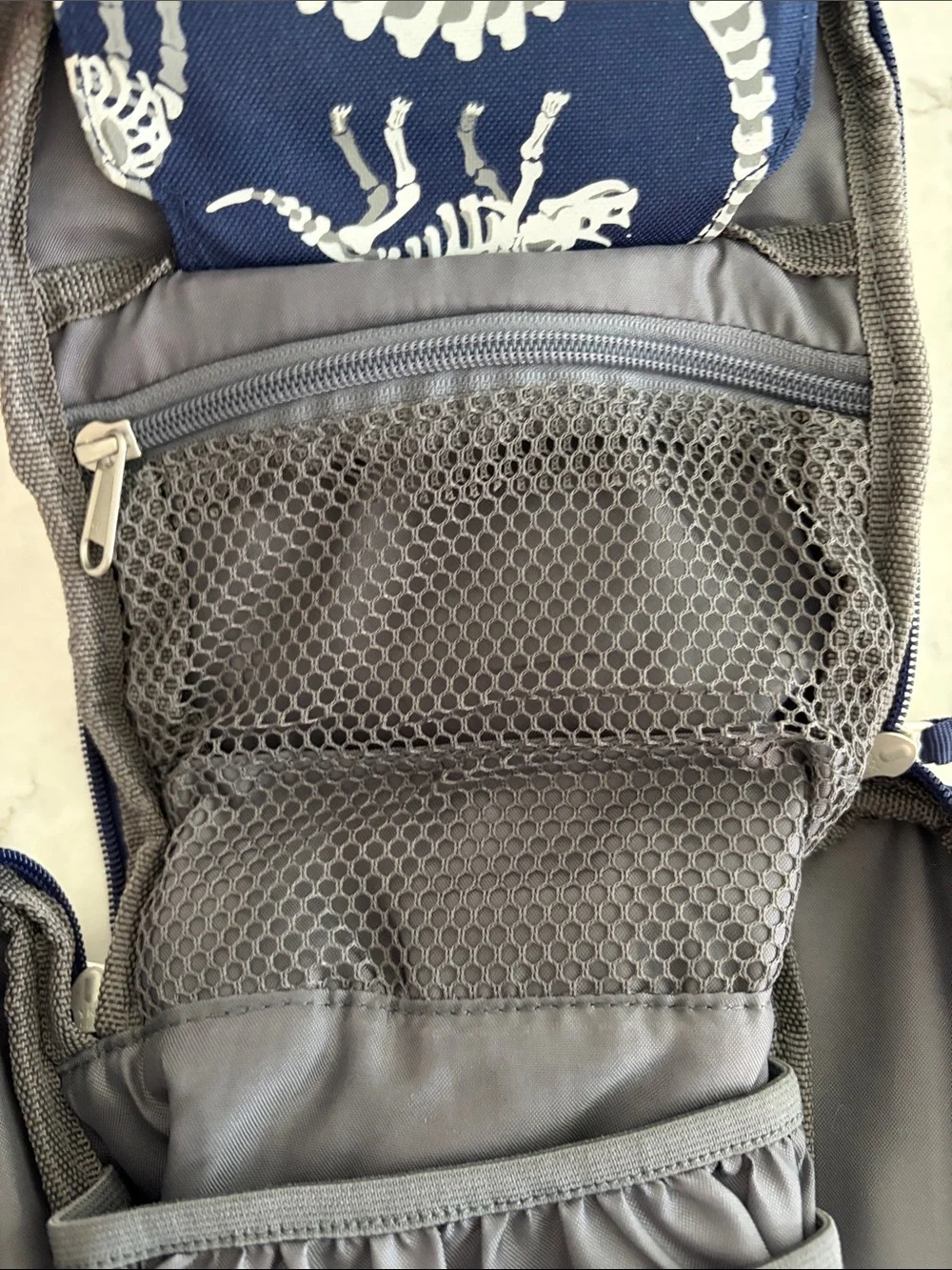 NEW Pottery Barn Kids Navy Dinosaur Skeleton Toiletry Bag
